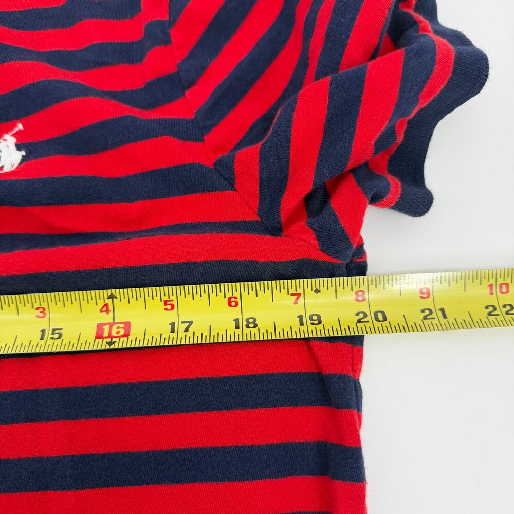 Polo by Ralph Lauren Red Blue Striped Short Sleeve Polo Shirt Custom Fit L Large - Picture 7 of 7